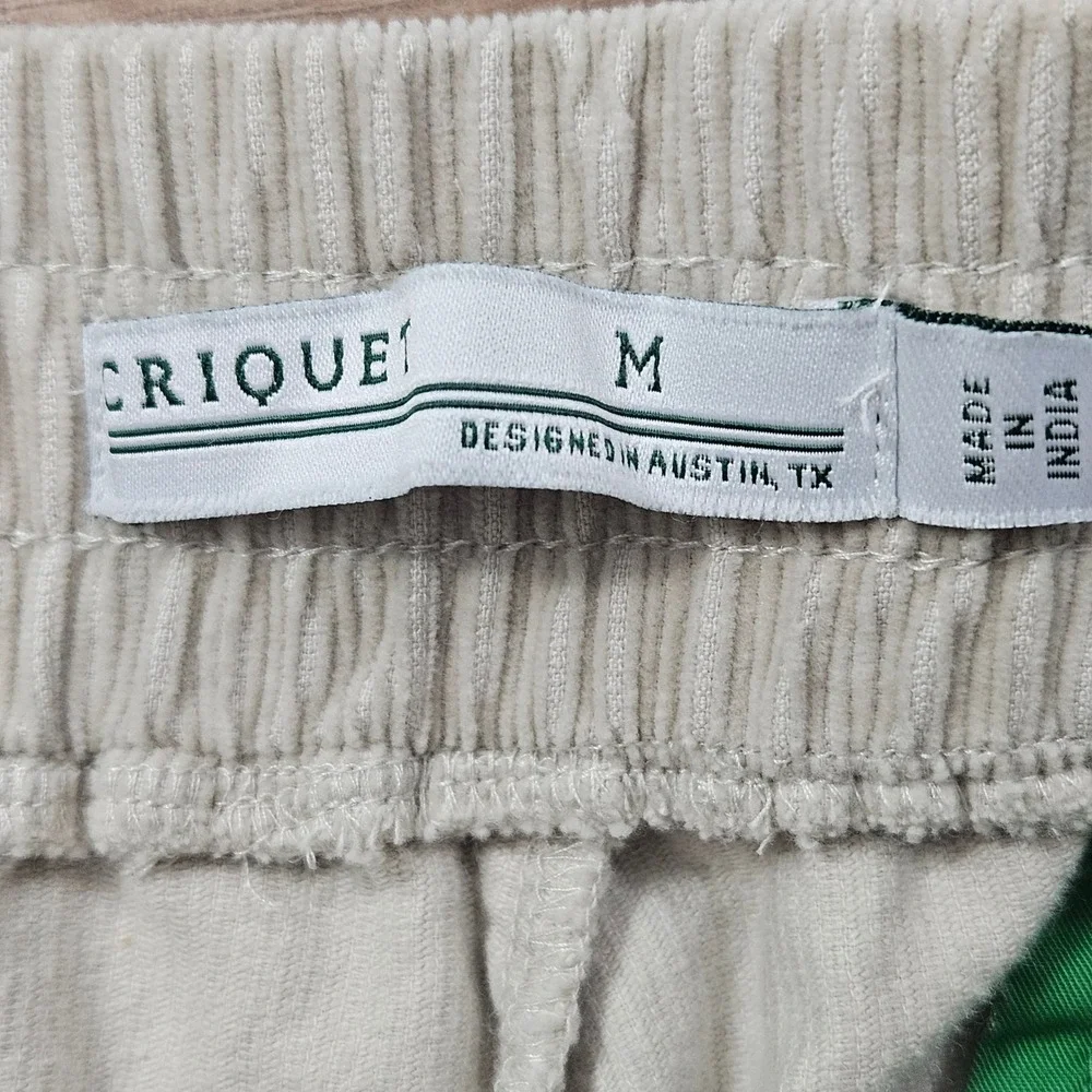Criquet Mens Tan Corduroy Elastic Waist Drawstring Shorts Size Medium Khaki 7in